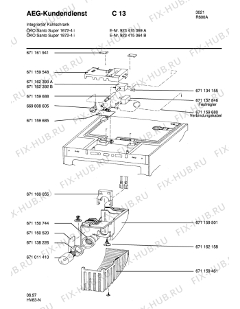 Взрыв-схема холодильника Aeg S1672-4 I - Схема узла Refrigerator electrical equipment